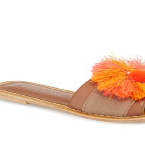 Sandálias femininas Orton Kenneth Cole New York Laranja Tamanho 8 M