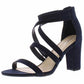 Sandálias femininas Bar III Blythe Ankle Open Toe, pretas, tamanho 6,5 M