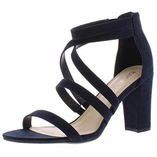 Sandálias femininas Bar III Blythe Ankle Open Toe, pretas, tamanho 6,5 M