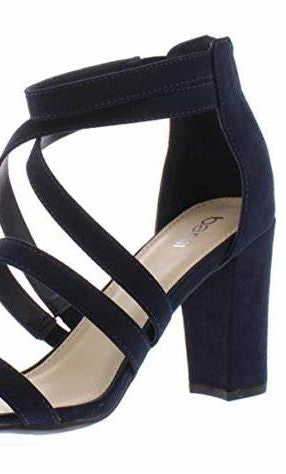 Sandálias femininas Bar III Blythe Ankle Open Toe, pretas, tamanho 6,5 M