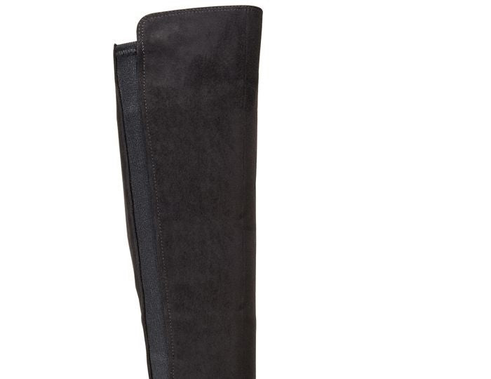 Botas femininas de camurça Finnly com bico fechado e acima do joelho, estilo &amp; co, pretas, tamanho 10 M