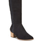 Botas femininas de camurça Finnly com bico fechado e acima do joelho, estilo &amp; co, pretas, tamanho 10 M