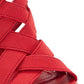 Sandálias femininas DKNY Heva Leather com salto de tiras, vermelhas, 9,5, médias