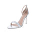 Sandálias femininas Zoe by Rachel Zoe Ella de duas peças, prateadas, tamanho 6,5 m