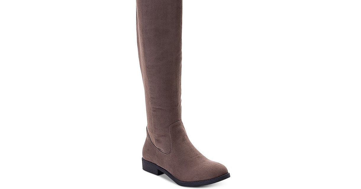 Botas de montaria femininas Hayley Faux Suede com zíper, estilo &amp; Co, marrom, tamanho 5 M