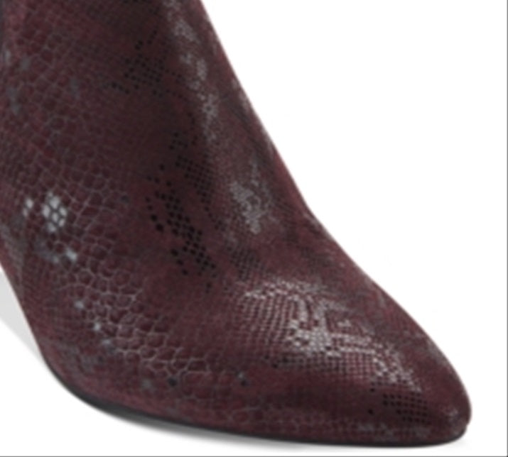 Botas femininas DKNY Alani Suede bico fechado tornozelo fashion vermelho tamanho 10