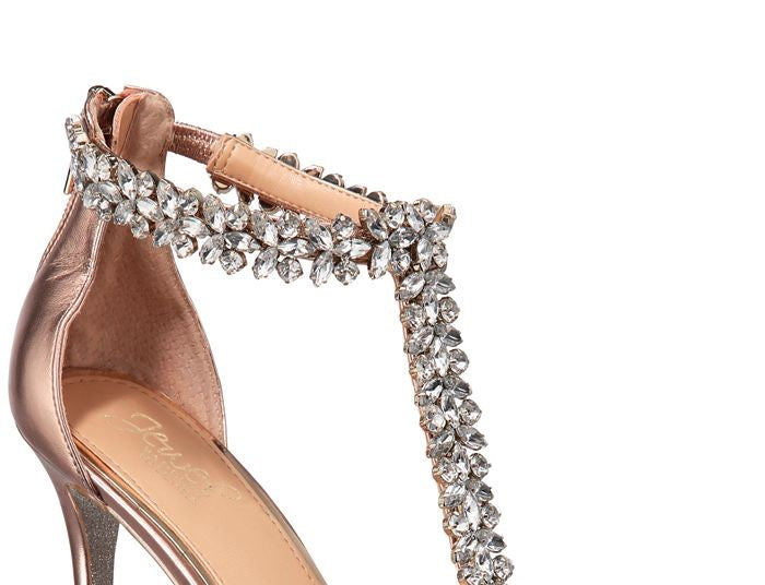 Badgley Mischka Sandálias Janna Abertas Casuais com Tira em T para Mulheres Rosa Tamanho 8,5 M