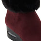 Botas femininas DKNY Abri de pele sintética, bico redondo, cano curto, tamanho 9,5, vermelhas