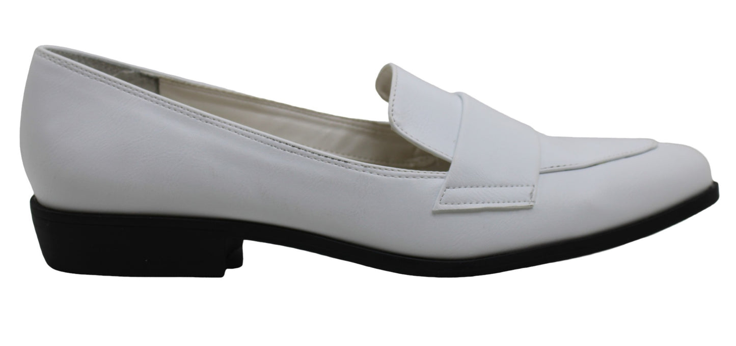 Oxfords femininos Bar III bico fino, brancos, tamanho 7,5 M
