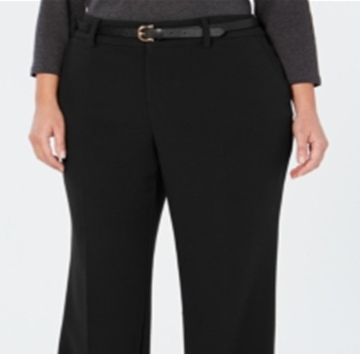 Calça feminina Charter Club Plus Tummy Slimming Relaxed Fit, preta, tamanho 24W
