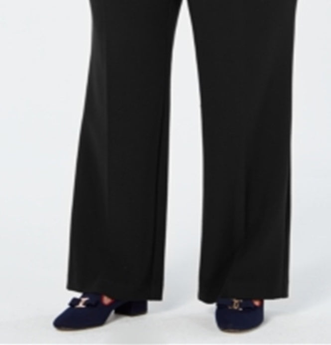Calça feminina Charter Club Plus Tummy Slimming Relaxed Fit, preta, tamanho 24W