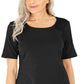 Karen Scott Blusa Feminina de Crochê de Algodão com Frente Preta Tamanho P