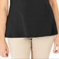 Karen Scott Blusa Feminina de Crochê de Algodão com Frente Preta Tamanho P