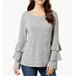Blusa feminina de mangas em camadas Style &amp; Co, branca, tamanho 2XL