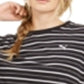 Camiseta listrada de algodão Rebel feminina Puma, preta, tamanho médio