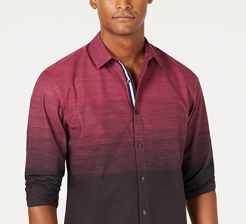 Camisa masculina de algodão Freddie com gola e botões INC, rosa, tamanho médio