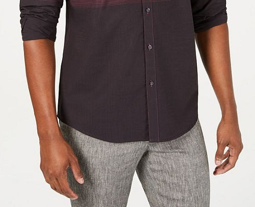 Camisa masculina de algodão Freddie com gola e botões INC, rosa, tamanho médio