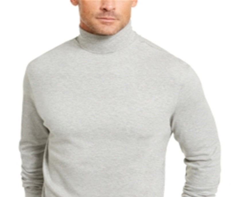 Camisa de gola alta sólida masculina Club Room, cinza, tamanho pequeno