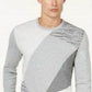 Suéter Alfani Masculino com Blocos de Cor em Ângulo Cinza Tamanho X-G