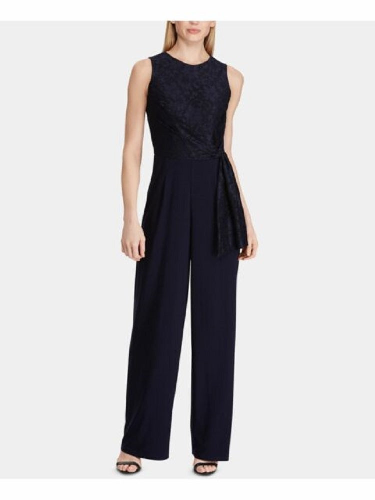 Macacão sem mangas Ralph Lauren Toki Lace feminino, azul, tamanho 12
