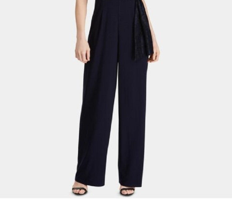 Macacão sem mangas Ralph Lauren Toki Lace feminino, azul, tamanho 12