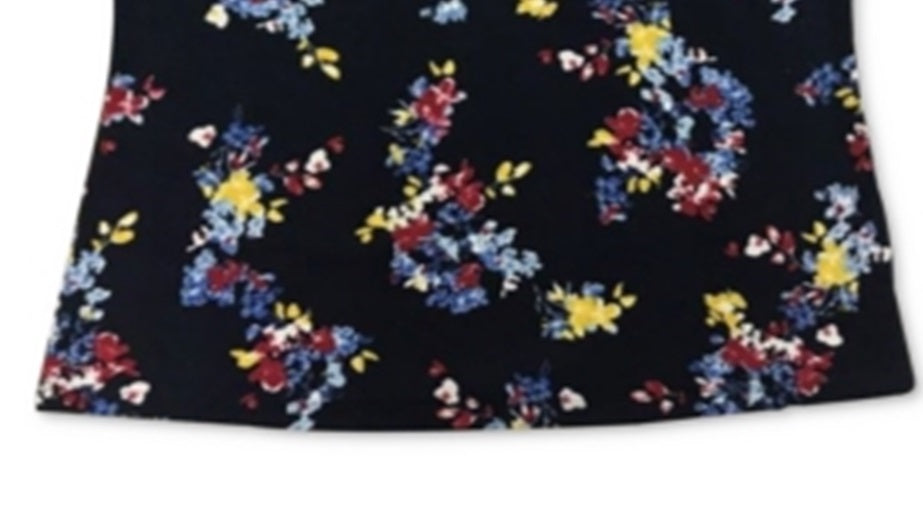 Blusa feminina Karen Scott com estampa decote redondo, azul, tamanho grande