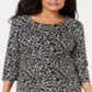 Vestido feminino Karen Scott Sport Nouvelle Floral Swing, preto, tamanho grande