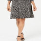 Vestido feminino Karen Scott Sport Nouvelle Floral Swing, preto, tamanho grande