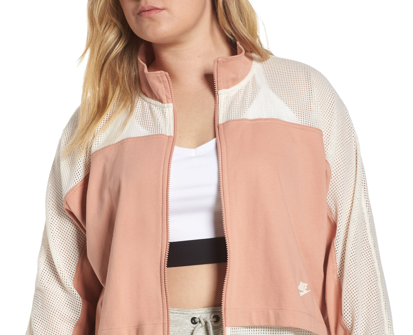 Jaqueta Nike Plus Sportswear Mesh Feminina Rosa Tamanho 1X