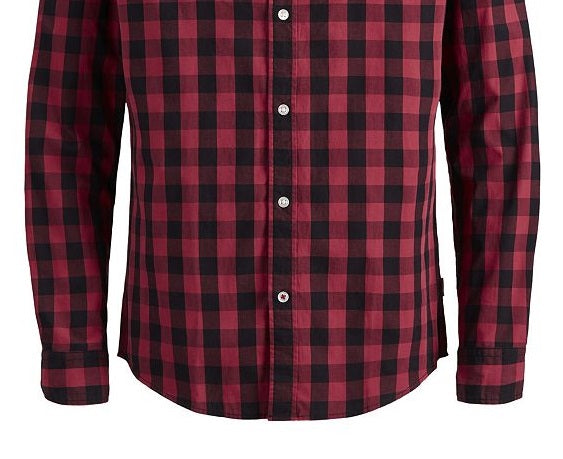Camisa xadrez essencial masculina Jack &amp; Jones vermelha tamanho médio