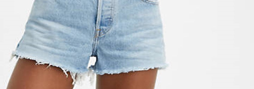Shorts jeans Levi's 501 algodão cintura alta feminino, azul, tamanho 31