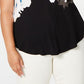 Blusa casual feminina Alfani com decote em joia floral, azul, tamanho 0X