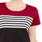 Karen Scott Tara Colorblocked Listras Rebite Top Feminino Vermelho Tamanho P
