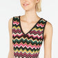 Blusa de malha Chevron feminina INC International Concepts, preta, tamanho pequeno S