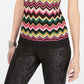 Blusa de malha Chevron feminina INC International Concepts, preta, tamanho pequeno S