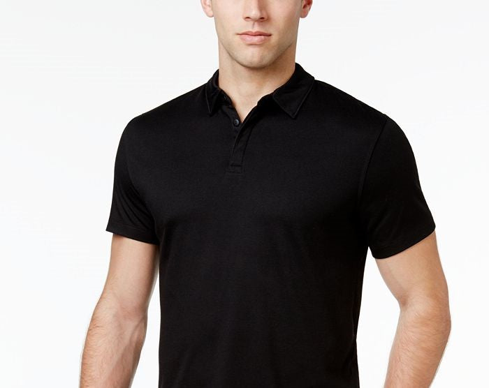 Camisa polo masculina Alfani de manga curta com gola cinza, tamanho XL