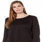 Camiseta feminina Michael Kors Plus com detalhes, preta, tamanho GG