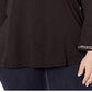 Camiseta feminina Michael Kors Plus com detalhes, preta, tamanho GG