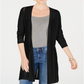 Cardigan feminino Pointelle Duster da Charter Club, preto, tamanho pequeno G