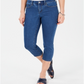 Calça jeans feminina Charter Club Tummy Control Bristol Capri, azul, tamanho 10