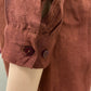 Camisa feminina listrada vertical com botões INC International Concepts, marrom, tamanho M