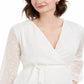 Charter Club Feminino Clip Dot Wrap Top Branco Tamanho Grande