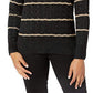 Suéter de tricô listrado Ralph Lauren feminino, preto, tamanho X-S
