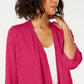 Cardigan feminino Alfani de linho com frente aberta, rosa, tamanho pequeno e pequeno