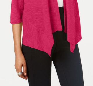 Cardigan feminino Alfani de linho com frente aberta, rosa, tamanho pequeno e pequeno