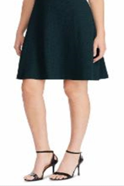 Vestido feminino Ralph Lauren Ponte Fit and Flare, verde, tamanho 6
