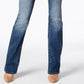 Calça jeans feminina INC International Concepts Essentials Curvy Fit com 5 bolsos e corte bootcut, azul, tamanho 0
