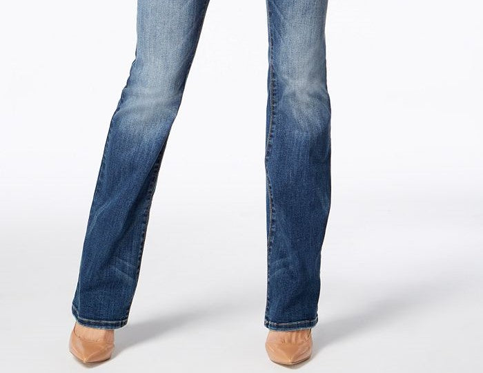 Calça jeans feminina INC International Concepts Essentials Curvy Fit com 5 bolsos e corte bootcut, azul, tamanho 0