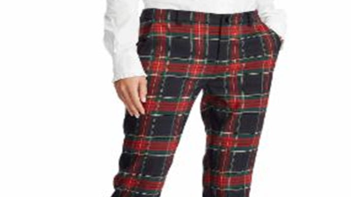 Calça de terno xadrez feminina Ralph Lauren preta tamanho 12 pequena