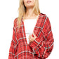 Camisa feminina Free People Hidden Valley com botões, vermelha escarlate, tamanho extrapequeno